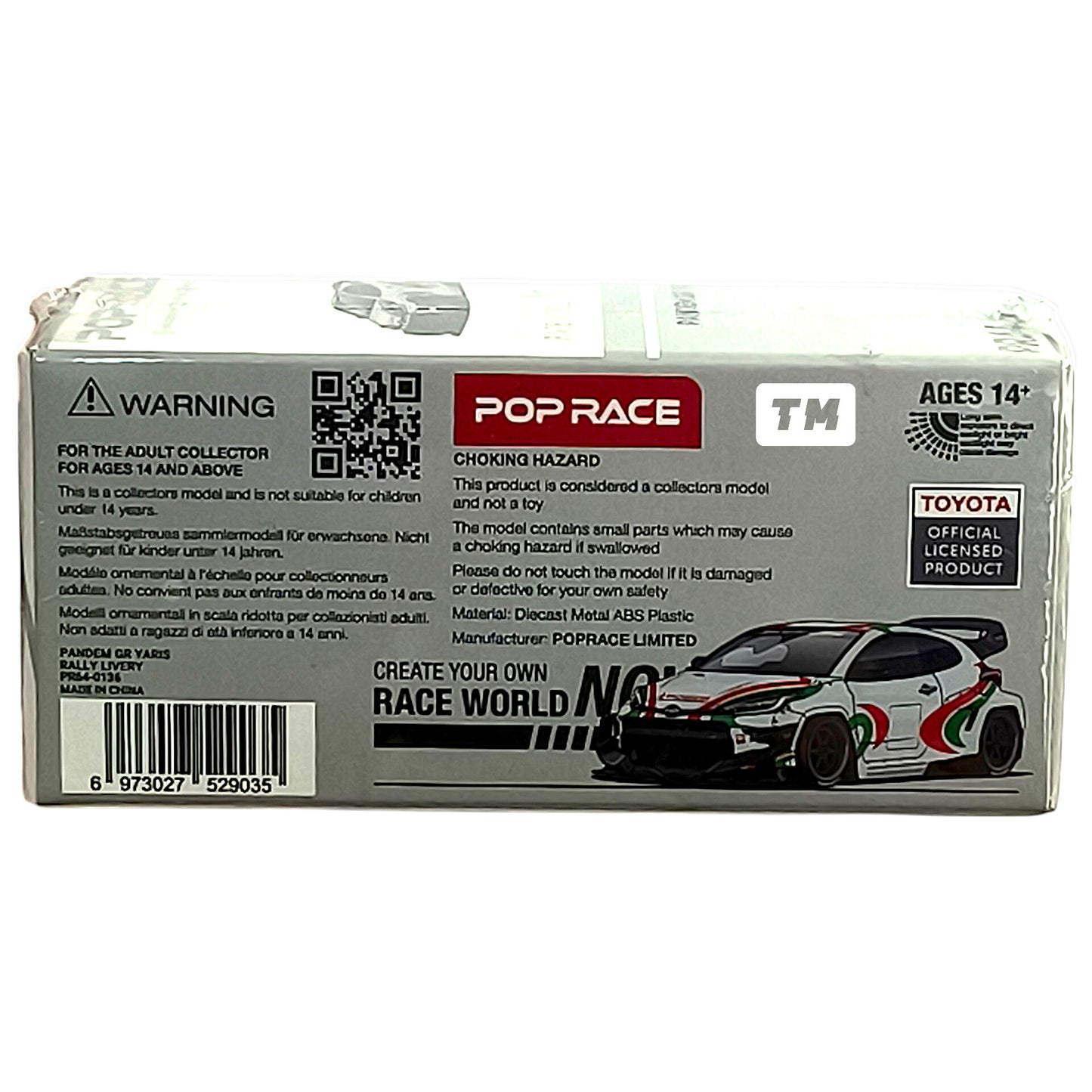 Pop Race Pandem GR Yaris Rally Livery PR640136 1/64 Diecast