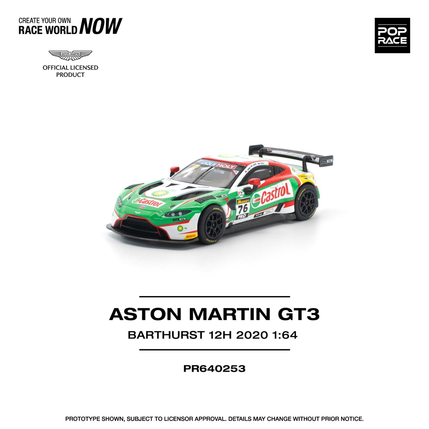 Pop Race Aston Martin Vantage GT3 Bathurst 12H 2020 PR640253 1/64 Die Cast
