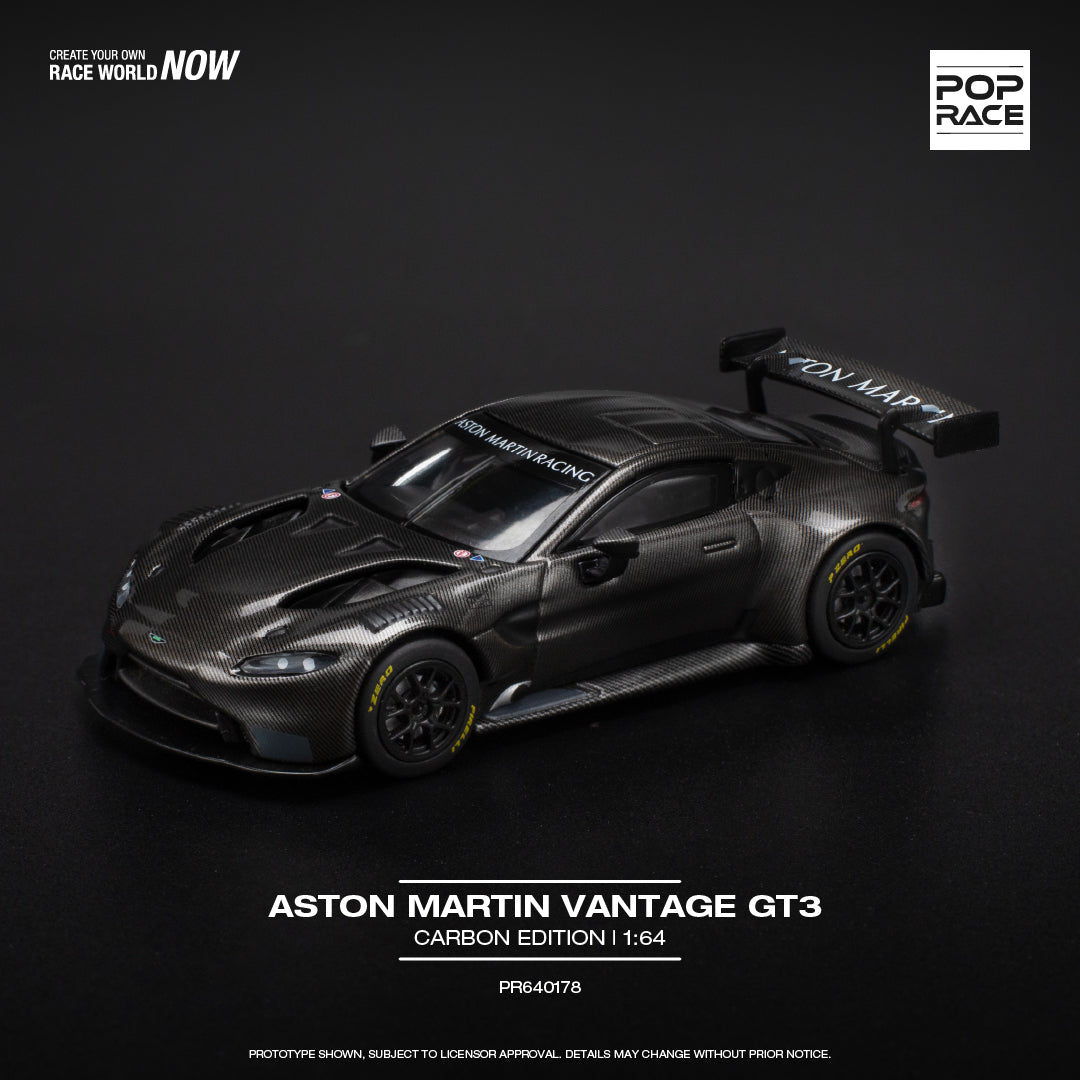 Pop Race Aston Martin Vantage GT3 Carbon Edition PR640178 1/64 Die Cast