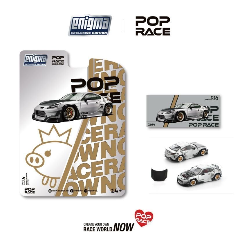 Pop Race CHASE Toyota Pandem GR86 Crystal White Pearl PRE014 1/64
