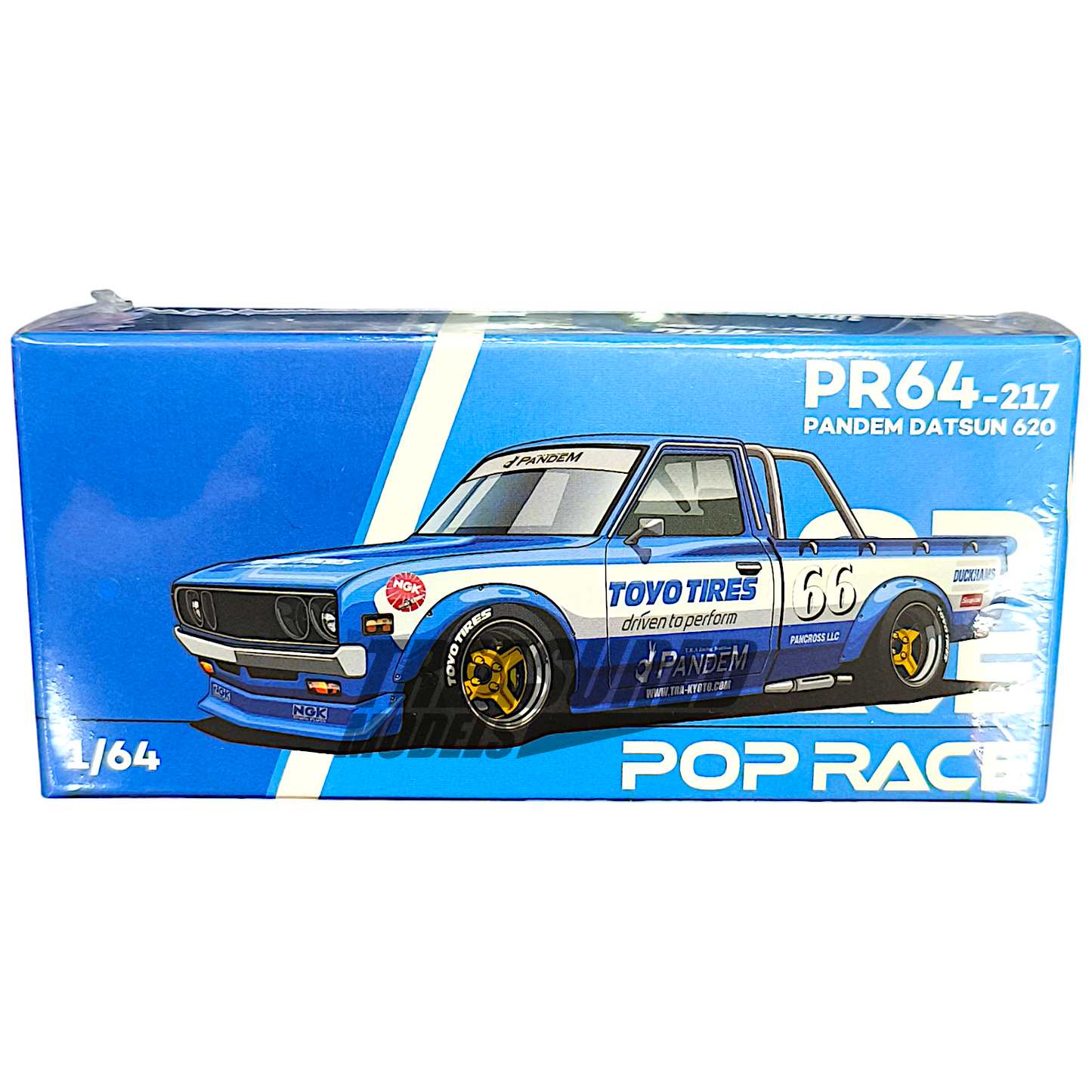 Pop Race Datsun 620 Pandem Blue PR640217 1/64 Die Cast