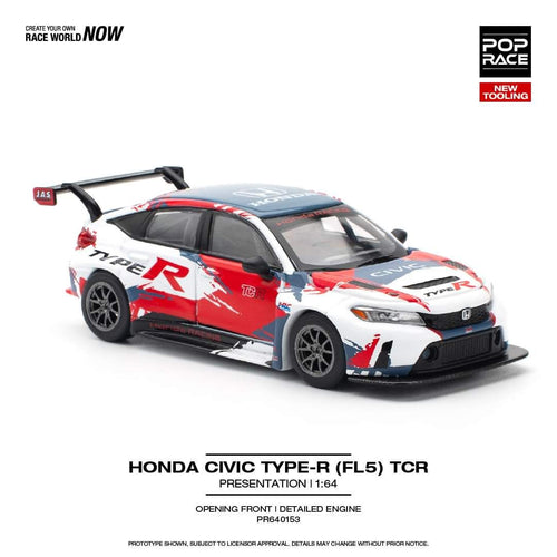 Pop Race Honda Civic Type-R (FL5) TCR - Presentation PR640153 1/64 Die Cast