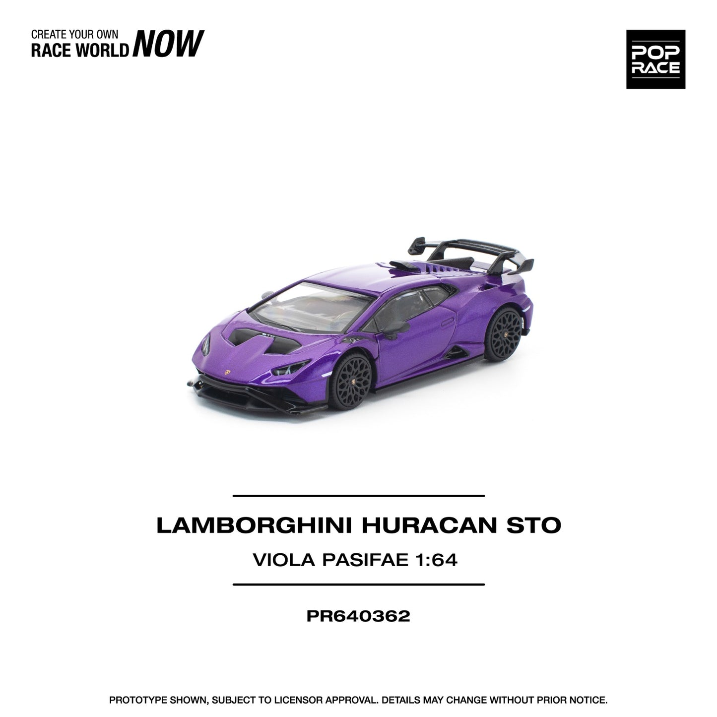 Pop Race Lamborghini Huracan STO Viola Pasifae PR640362 1/64 Die Cast