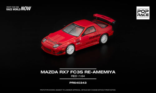 Pop Race Mazda RX-7 FC3S Re-Amemiya Red PR640343 1/64 Die Cast