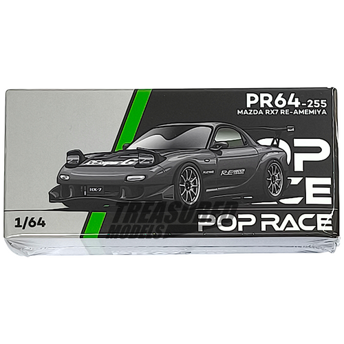 Pop Race Mazda RX-7 RE-Amemiya Gun Metal PR640255 1/64 Die Cast
