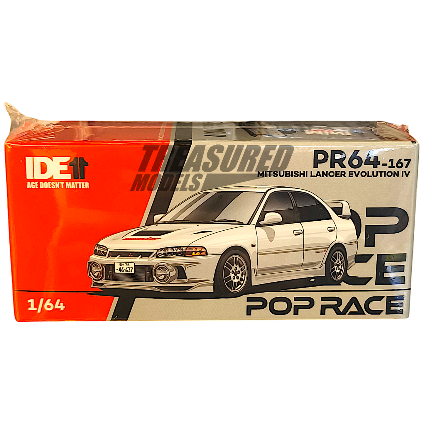 Pop Race Mitsubishi Lancer Evolution IV White Monster IDE PR640167 1/64 Diecast