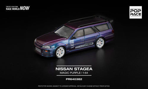 Pop Race Nissan Stagea Magic Purple PR640382 1/64 Die Cast