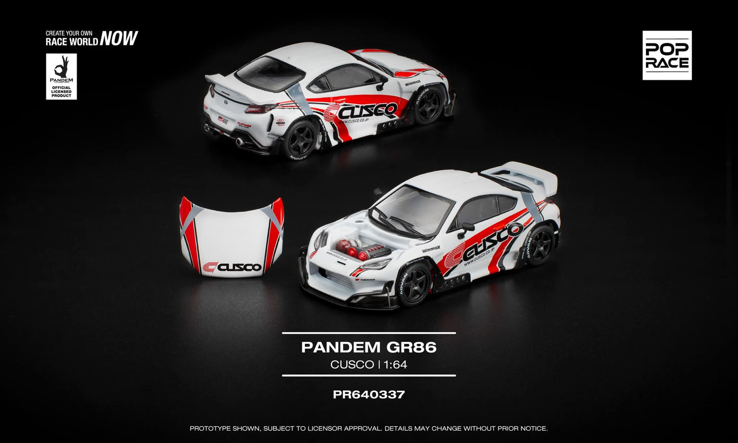 Pop Race Toyota GR86 Pandem Cusco PR640337 1/64 Diecast