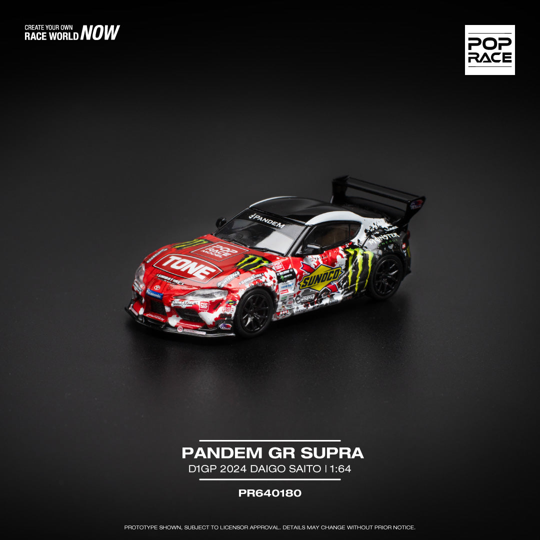 Pop Race Toyota Pandem GT Supra D1GP 2024 Daigo Saito PR640180 1/64 Die Cast