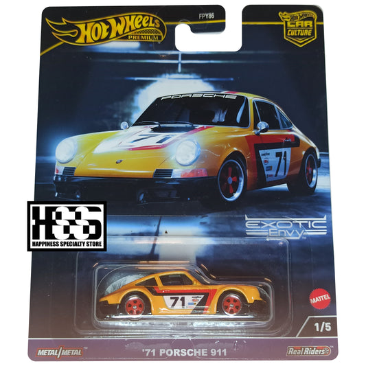 Hot Wheels Porsche 1971 911 Yellow 2024 Premium Car Culture Exotic Envy