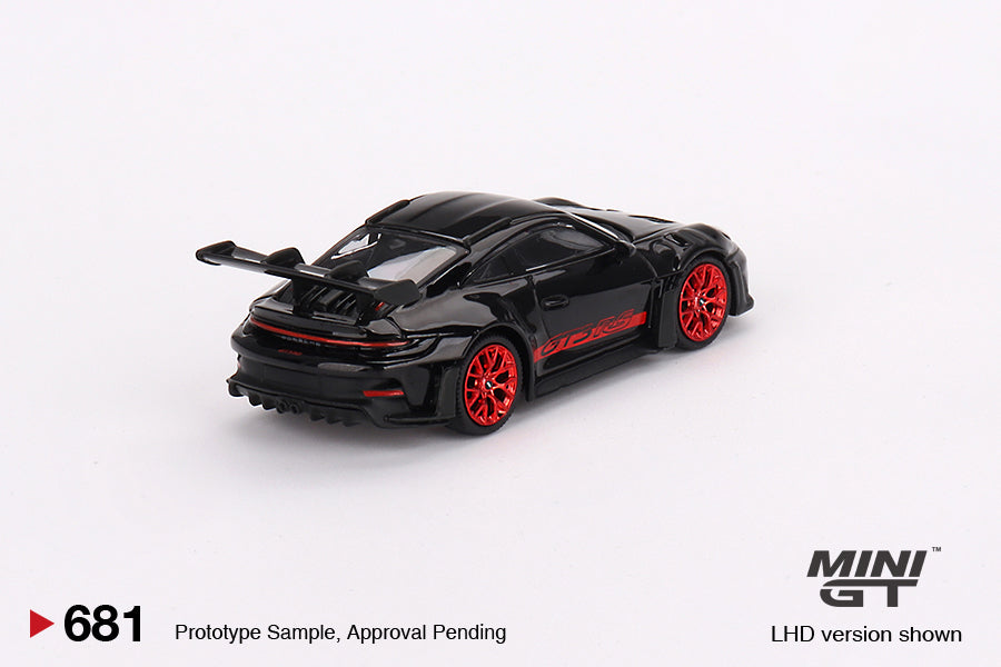 Mini GT Porsche 911 992 GT3 RS Black with Pyro Red MGT00681 1/64 Die Cast
