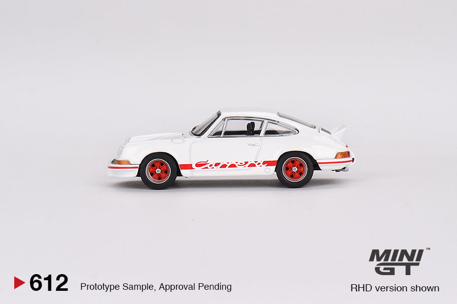 Mini GT Porsche 911 Carrera RS 2.7 Grand Prix White with Red Livery MGT00612 1/64 Die Cast