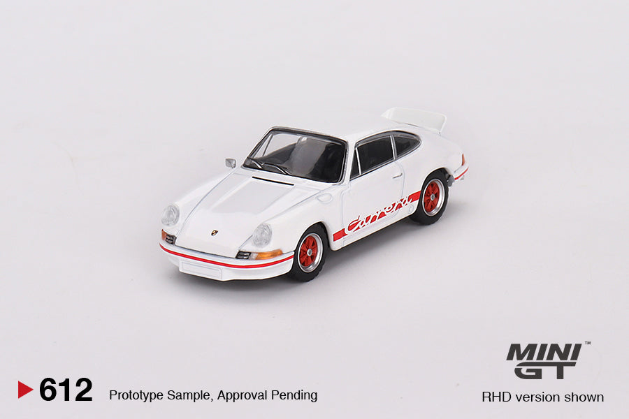 Mini GT Porsche 911 Carrera RS 2.7 Grand Prix White with Red Livery MGT00612 1/64 Die Cast