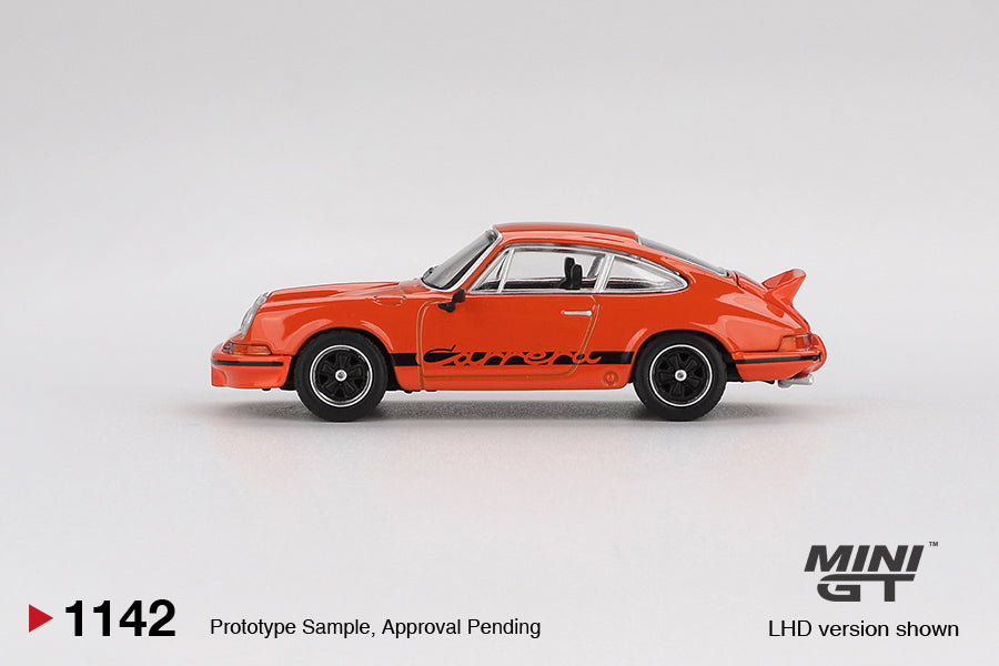 *Pre-Order* Mini GT Porsche 911 Carrera RS 2.7 Tangerine with Black Livery Blister Packaging MGT01142 1/64 Diecast