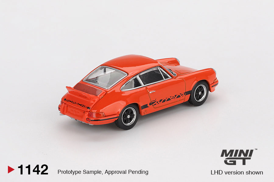 *Pre-Order* Mini GT Porsche 911 Carrera RS 2.7 Tangerine with Black Livery Blister Packaging MGT01142 1/64 Diecast