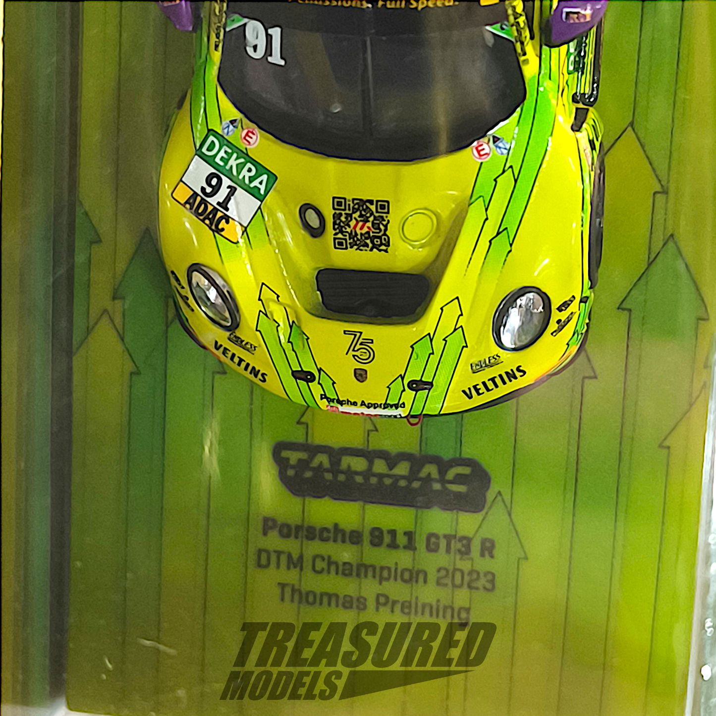 Tarmac Works Porsche 911 GT3 R DTM Champion 2023 Thomas Preining 1/64 Diecast