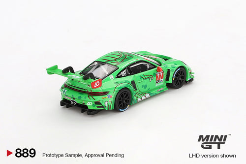 Mini GT Porsche 911 GT3 R #77 AO Racing 2024 IMSA Daytona 24 Hrs GTD Pro 2nd Place MGT00889 1/64 Die Cast