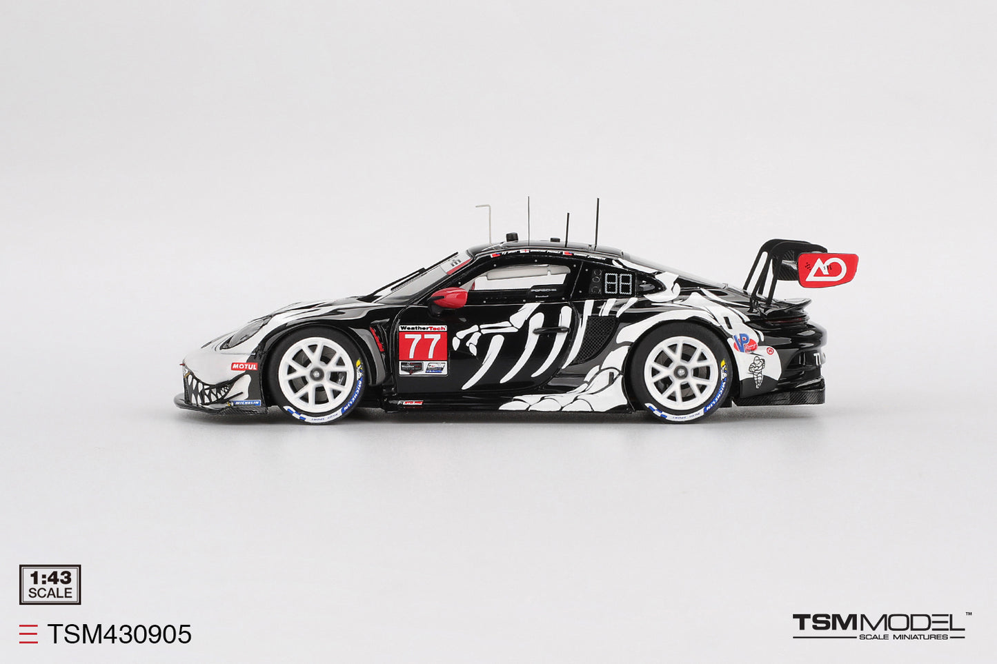 TSM Models Porsche 911 GT3 R Skeleton Rexy #77 AO Racing 2025 IMSA Petit Le Mans TSM430905 1/43 Diecast
