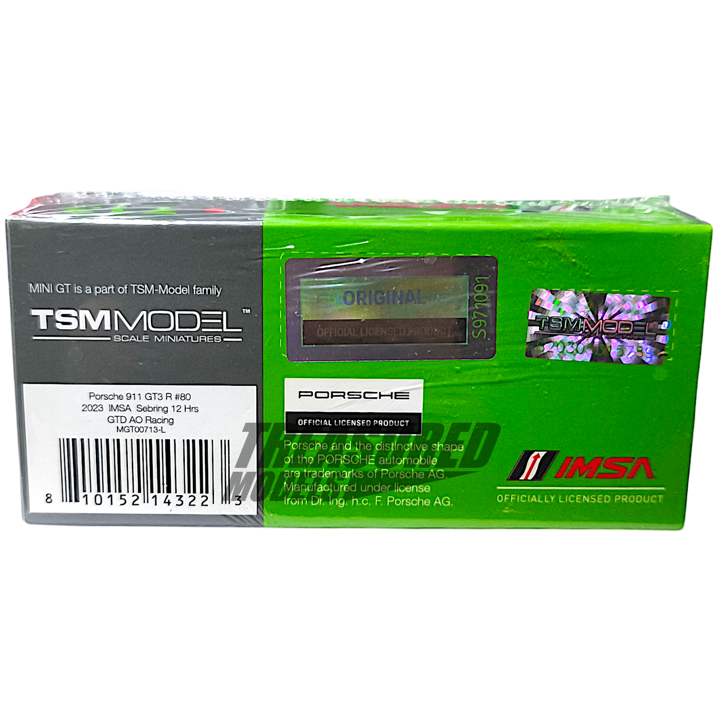 Mini GT Porsche 911 GT3 R #80 Rexy GTD AO Racing 2023 IMSA Sebring 12 Hrs MGT00713 1/64 Diecast