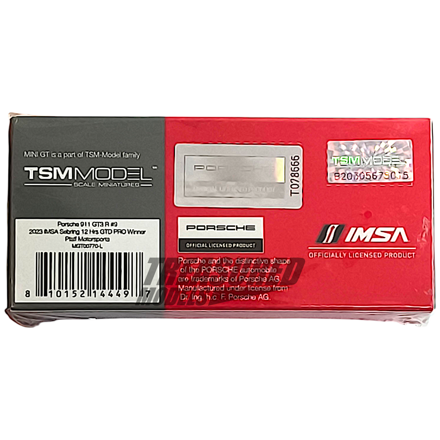 Mini GT Porsche 911 GT3 R #9 2023 IMSA Sebring 12 Hrs GTD PRO Winner Pfaff Motorsports MGT00770 1/64 Diecast