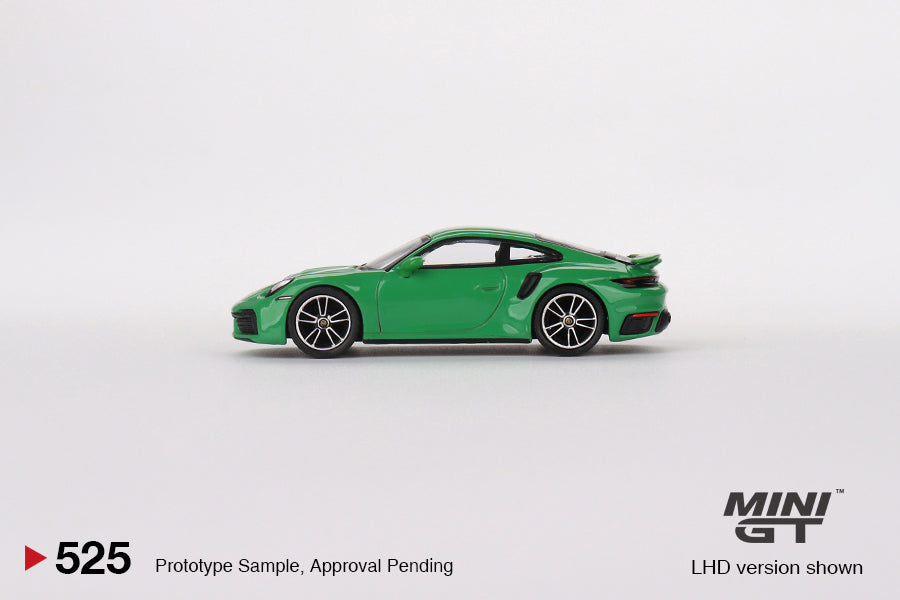 Mini GT Porsche 911 Turbo S Python Green MGT00525 1/64 Die Cast