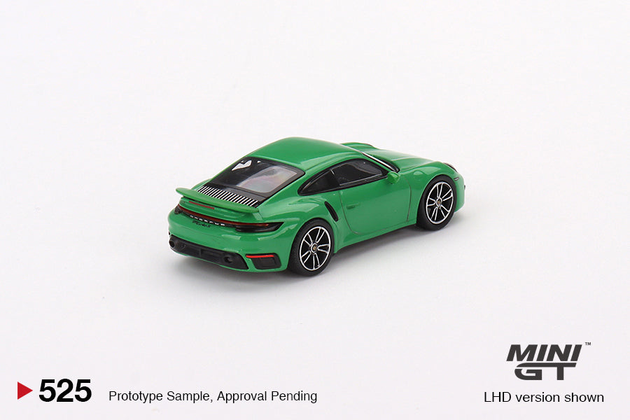 Mini GT Porsche 911 Turbo S Python Green MGT00525 1/64 Die Cast