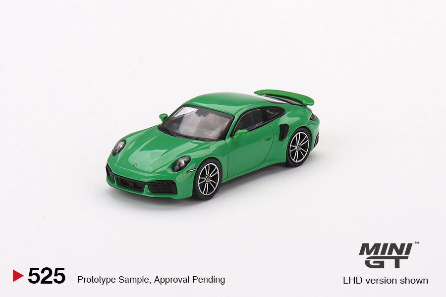 Mini GT Porsche 911 Turbo S Python Green MGT00525 1/64 Die Cast