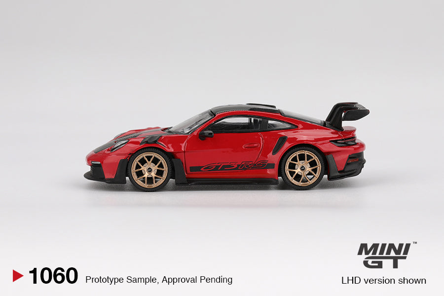 Mini GT Porsche 911 (992) GT3 RS Weissach Package Guards Red MGT01060 1/64 Diecast