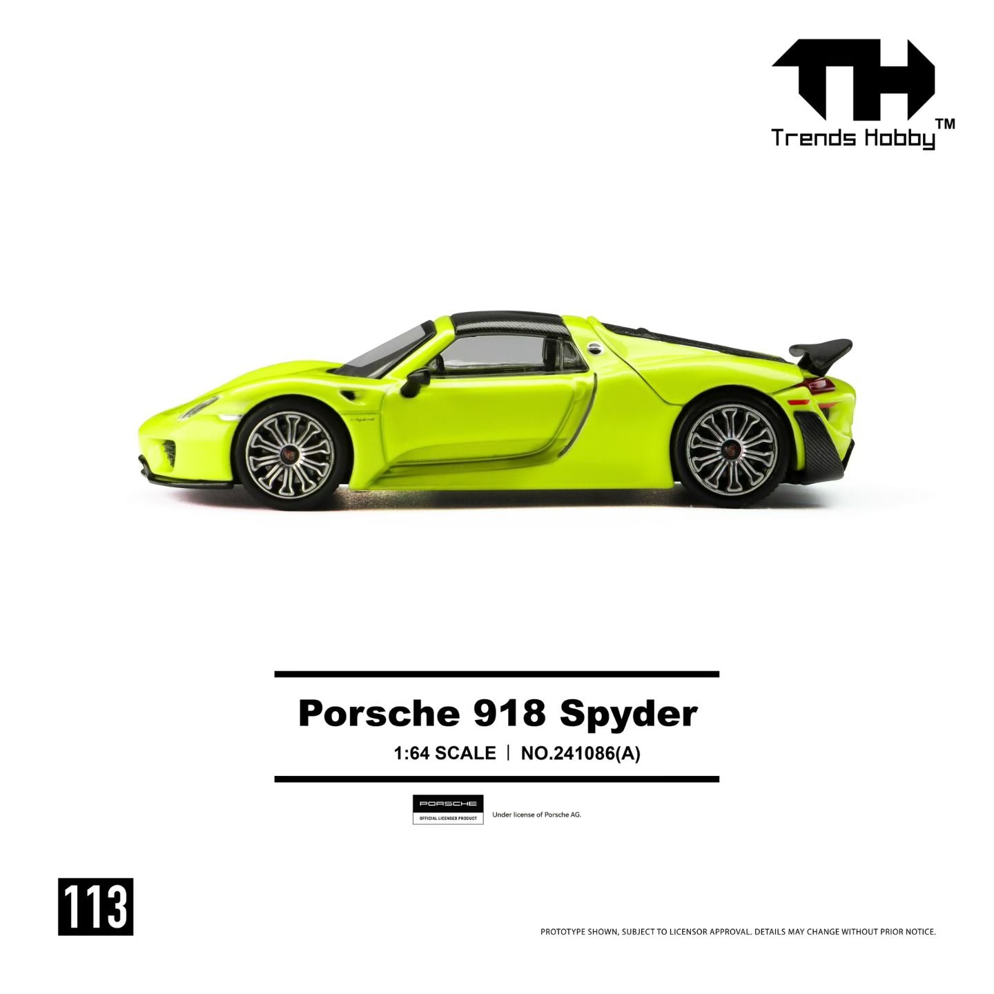 Trends Hobby Porsche 918 Spyder Acid Green 241086A 1/64 Diecast