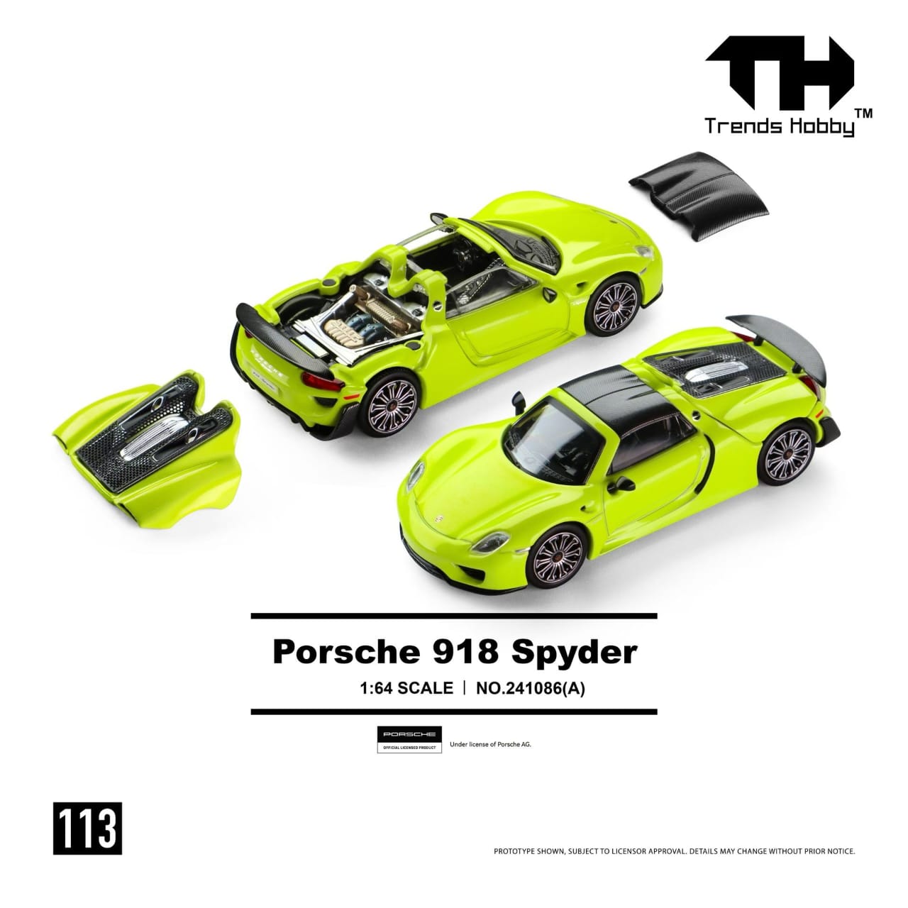 Pre-Order] Trends Hobby Porsche 918 Spyder Acid Green 241086A 1/64