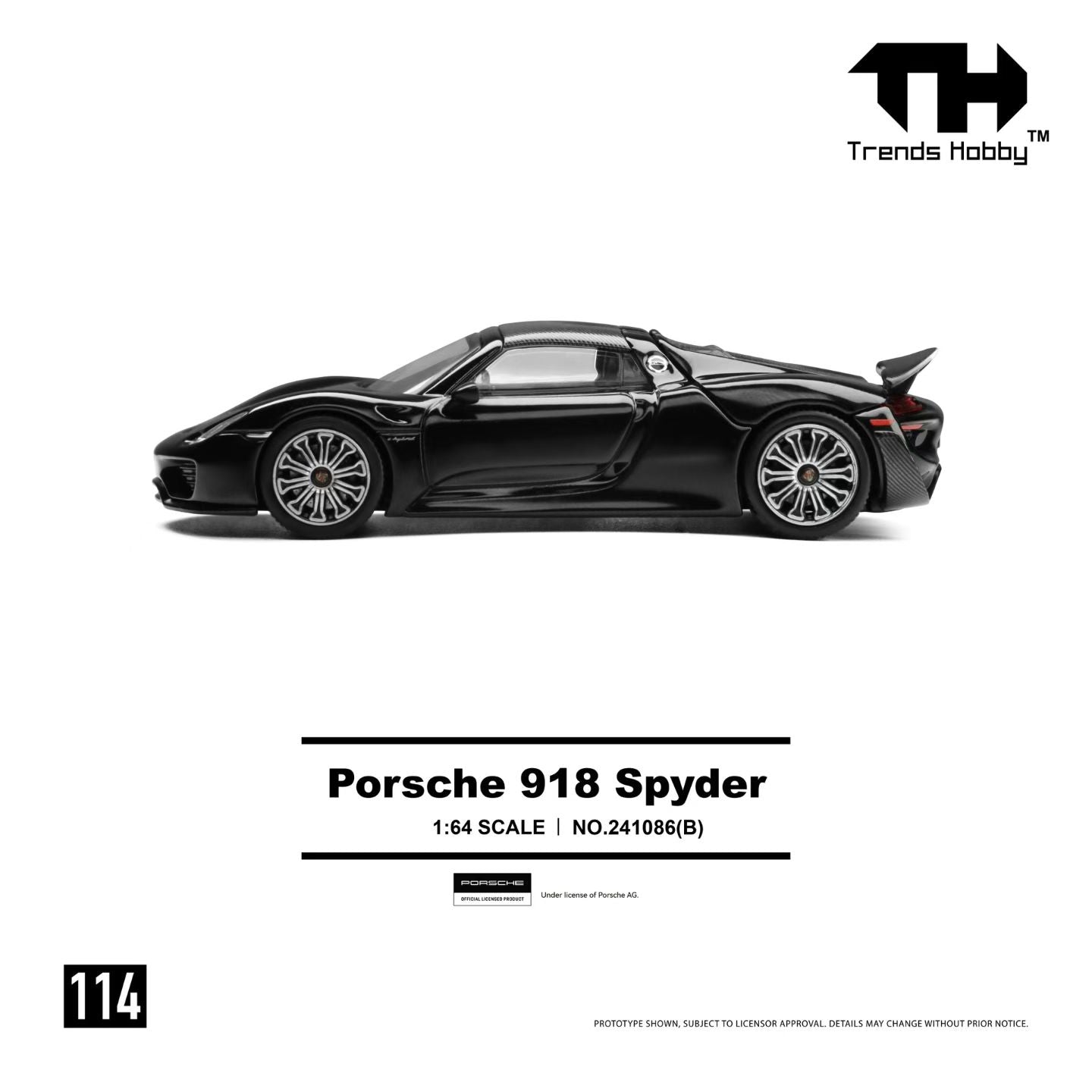 Trends Hobby Porsche 918 Spyder Black 241086B 1/64 Diecast