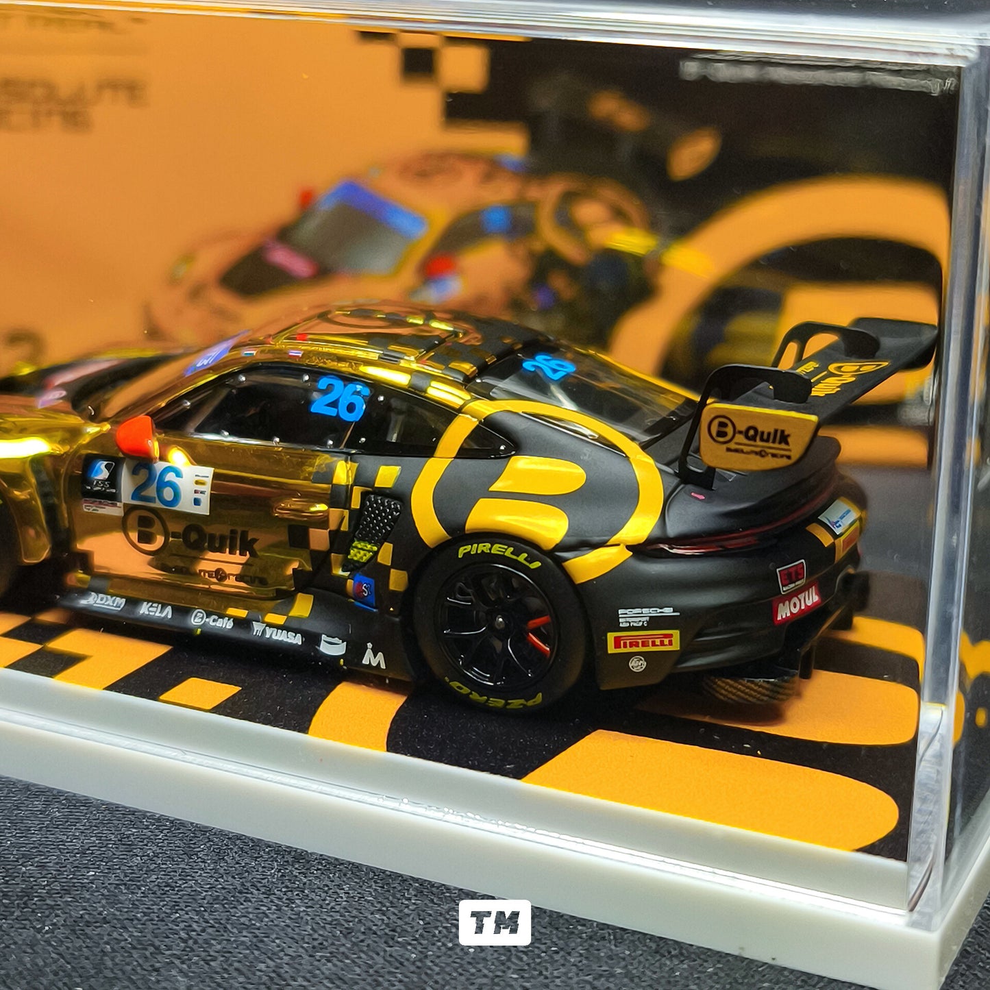 CHASE! Almost Real AR Box Porsche 992 GT3 R - 2025 Thailand Super Series B-Quik Absolute Racing #26 Yellow Chrome Livery 52 640005001 1/64 Diecast