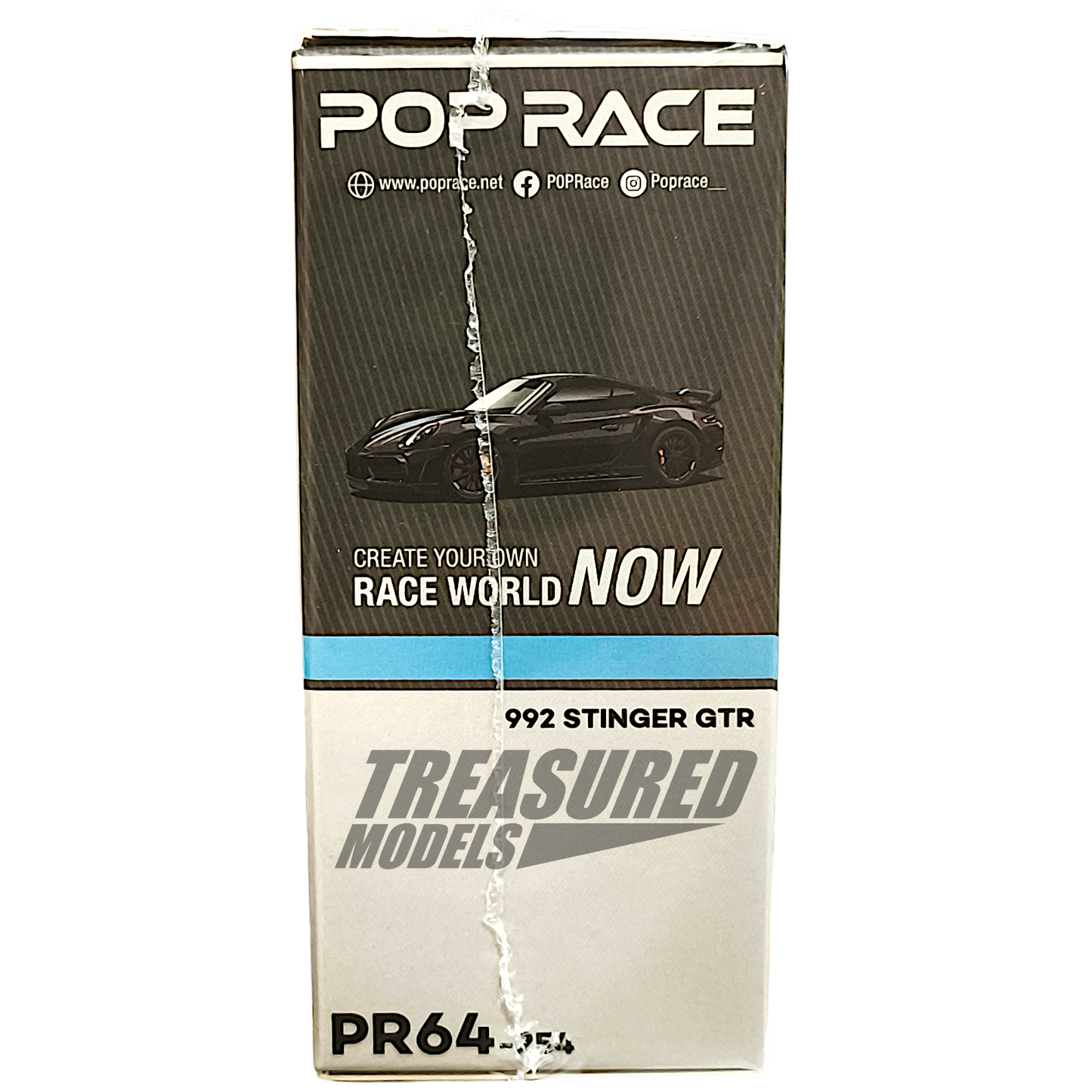 Pop Race Porsche 992 Stinger GTR Carbon Edition Blue Line PR640254 1/64 Diecast