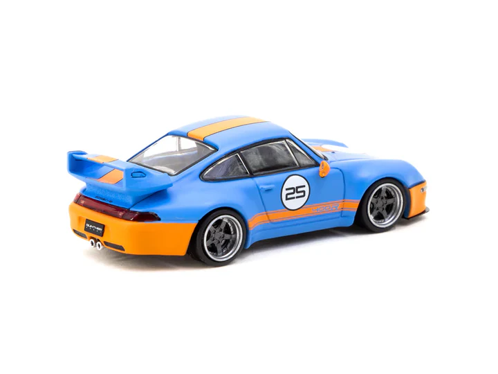Tarmac Works Porsche 993 Remastered By Gunther Werks Blue & Orange T64-TL054-BO 1/64 Die Cast