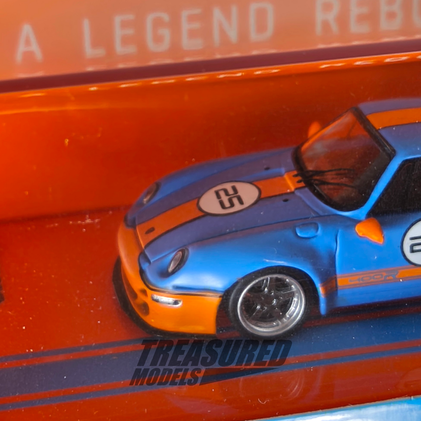 Tarmac Works Porsche 993 Remastered By Gunther Werks Blue & Orange T64-TL054-BO 1/64 Die Cast