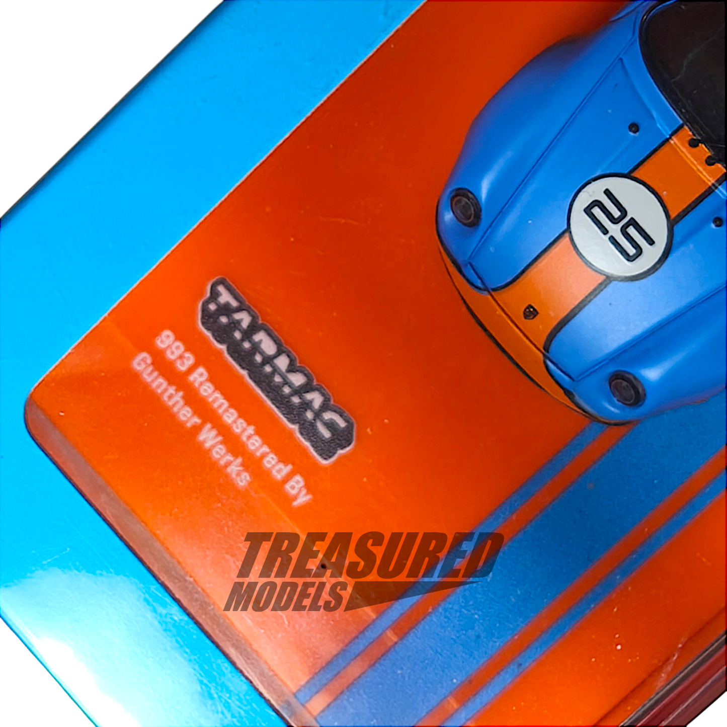 Tarmac Works Porsche 993 Remastered By Gunther Werks Blue & Orange T64-TL054-BO 1/64 Die Cast
