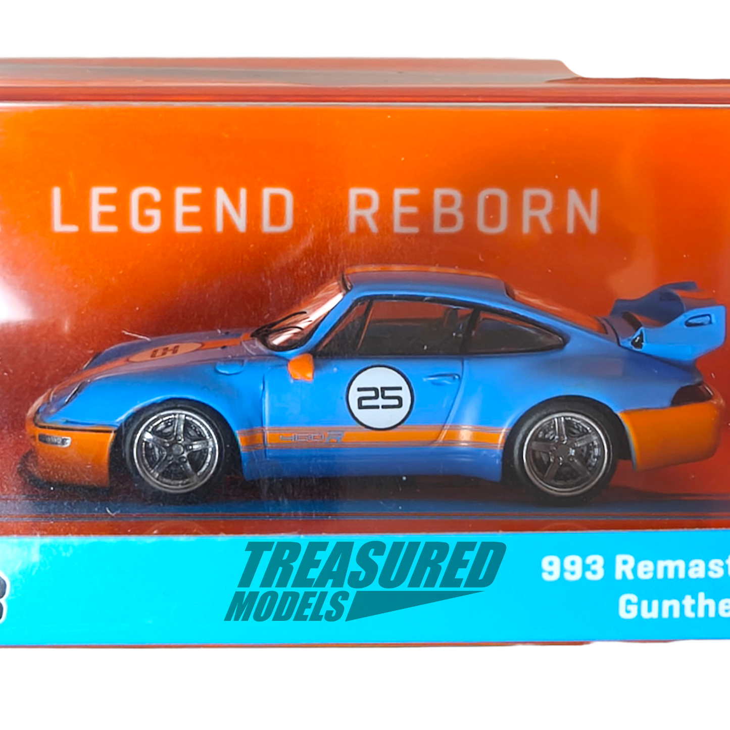 Tarmac Works Porsche 993 Remastered By Gunther Werks Blue & Orange T64-TL054-BO 1/64 Die Cast