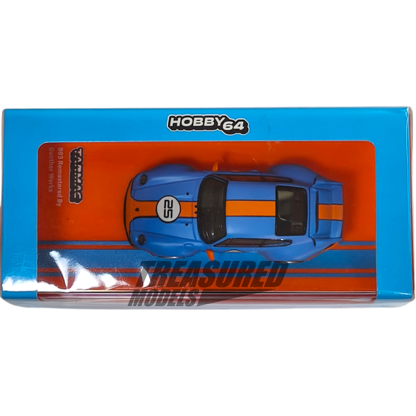Tarmac Works Porsche 993 Remastered By Gunther Werks Blue & Orange T64-TL054-BO 1/64 Die Cast