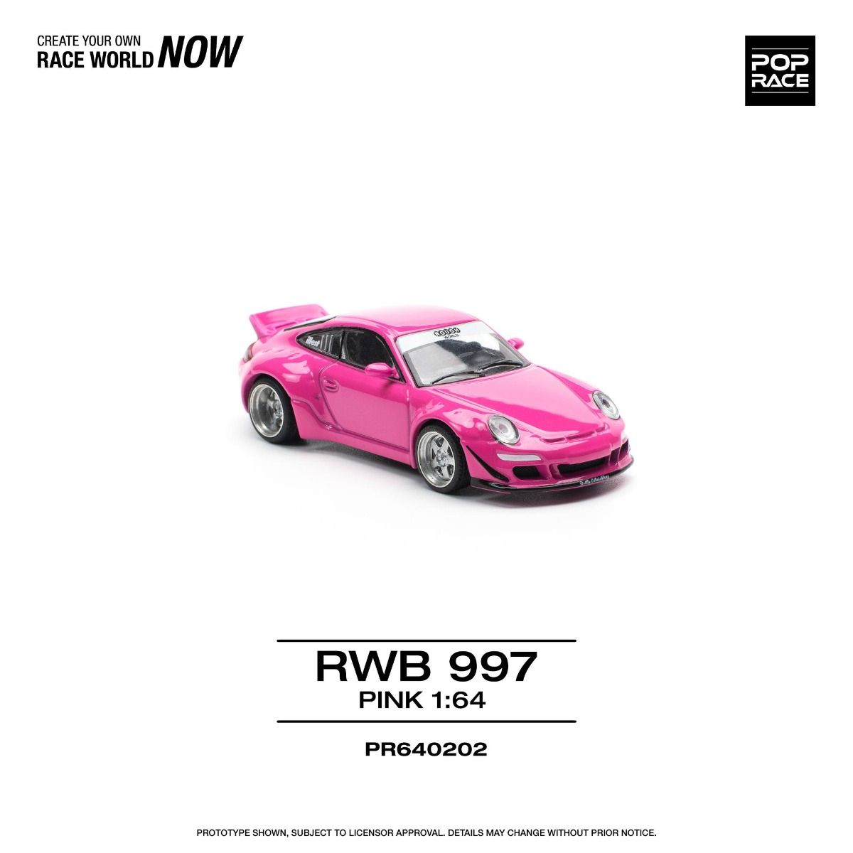 Pop Race Porsche 997 RWB Pink PR640202 1/64 Diecast – Treasured Models