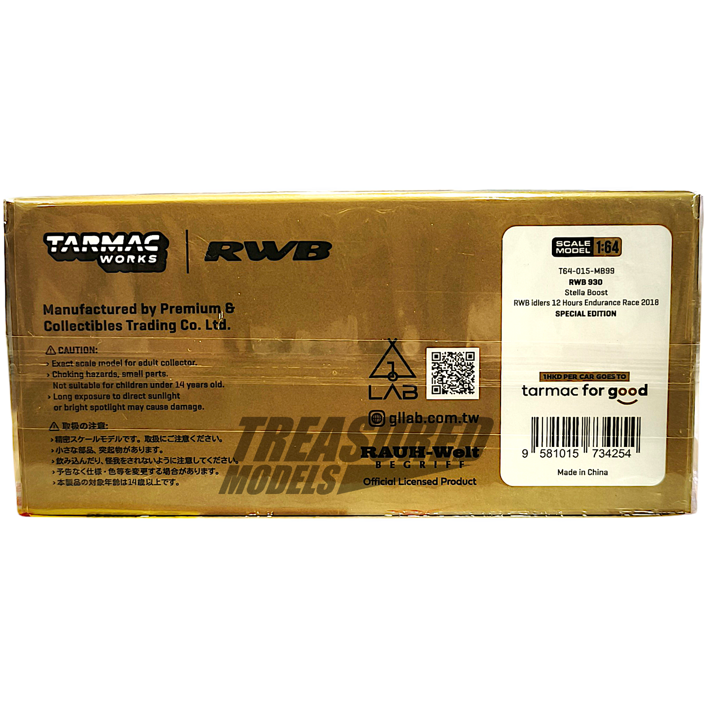 Tarmac Works Porsche RWB 930 Stella Boost RWB idlers 12 Hours Endurance Race 2018 Taiwan Special Edition 1/64 Diecast