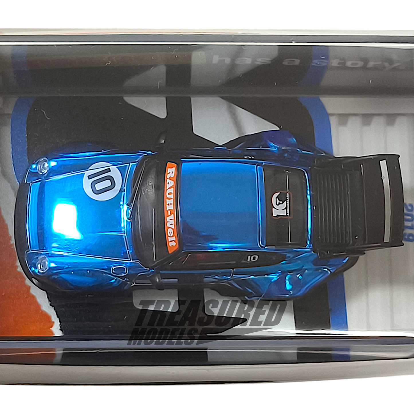 Tarmac Works Porsche RWB 993 Chrome Blue 10th Anniversary Dinner Car 1/64 Diecast