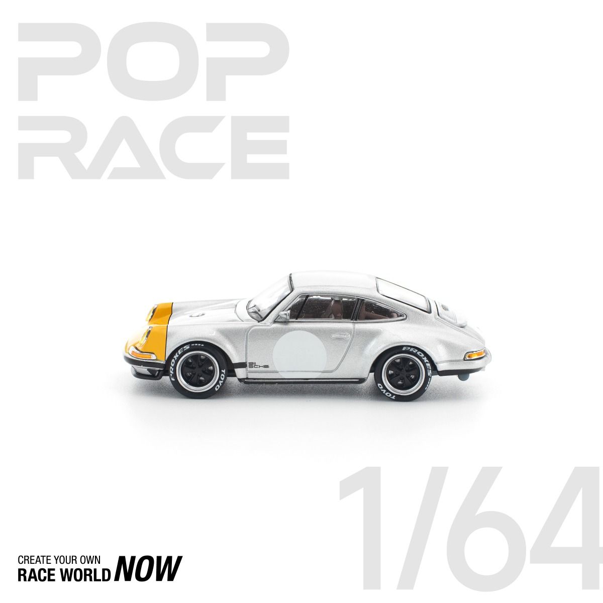*Pre-Order* Pop Race Porsche Singer 911 SCCS Homage Yellow Silver PR6400201 1/64 Die Cast