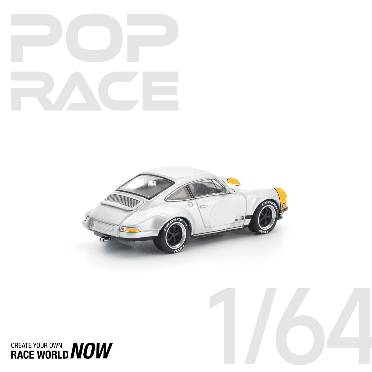 *Pre-Order* Pop Race Porsche Singer 911 SCCS Homage Yellow Silver PR6400201 1/64 Die Cast