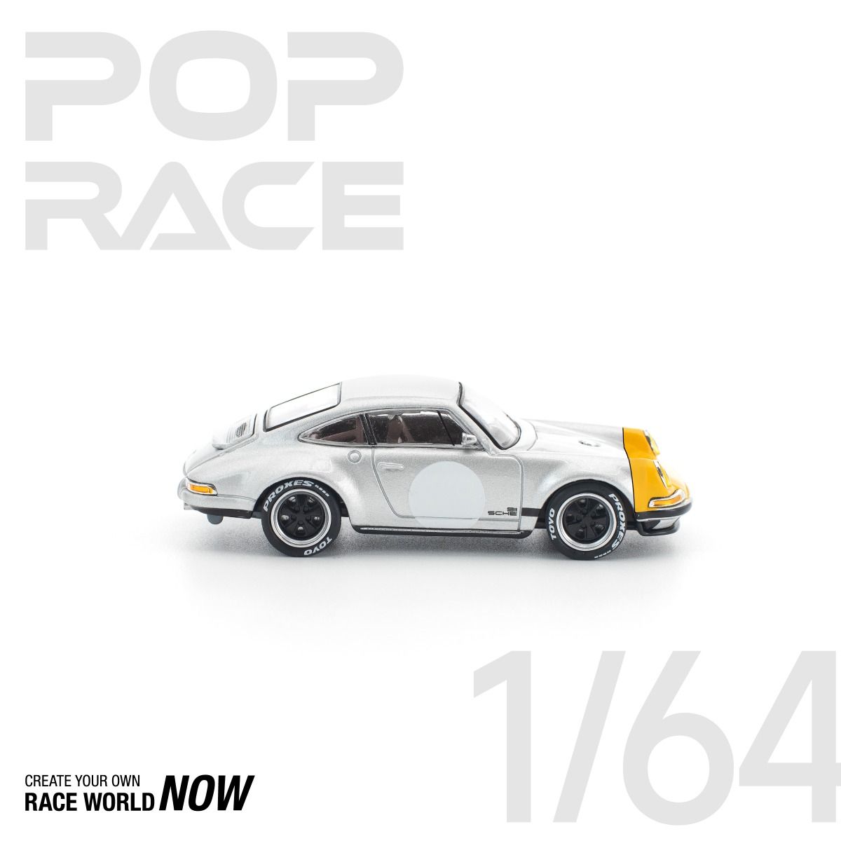 *Pre-Order* Pop Race Porsche Singer 911 SCCS Homage Yellow Silver PR6400201 1/64 Die Cast