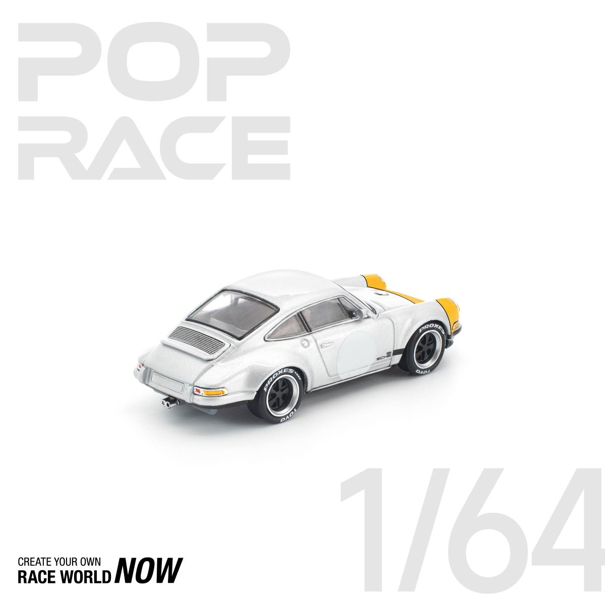 *Pre-Order* Pop Race Porsche Singer 911 SCCS Homage Yellow Silver PR6400201 1/64 Die Cast