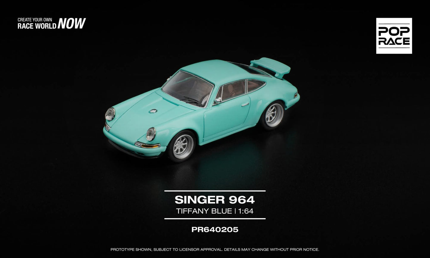 *Pre-Order* Pop Race Porsche Singer 964 Tiffany Blue PR640205 1/64 Die Cast