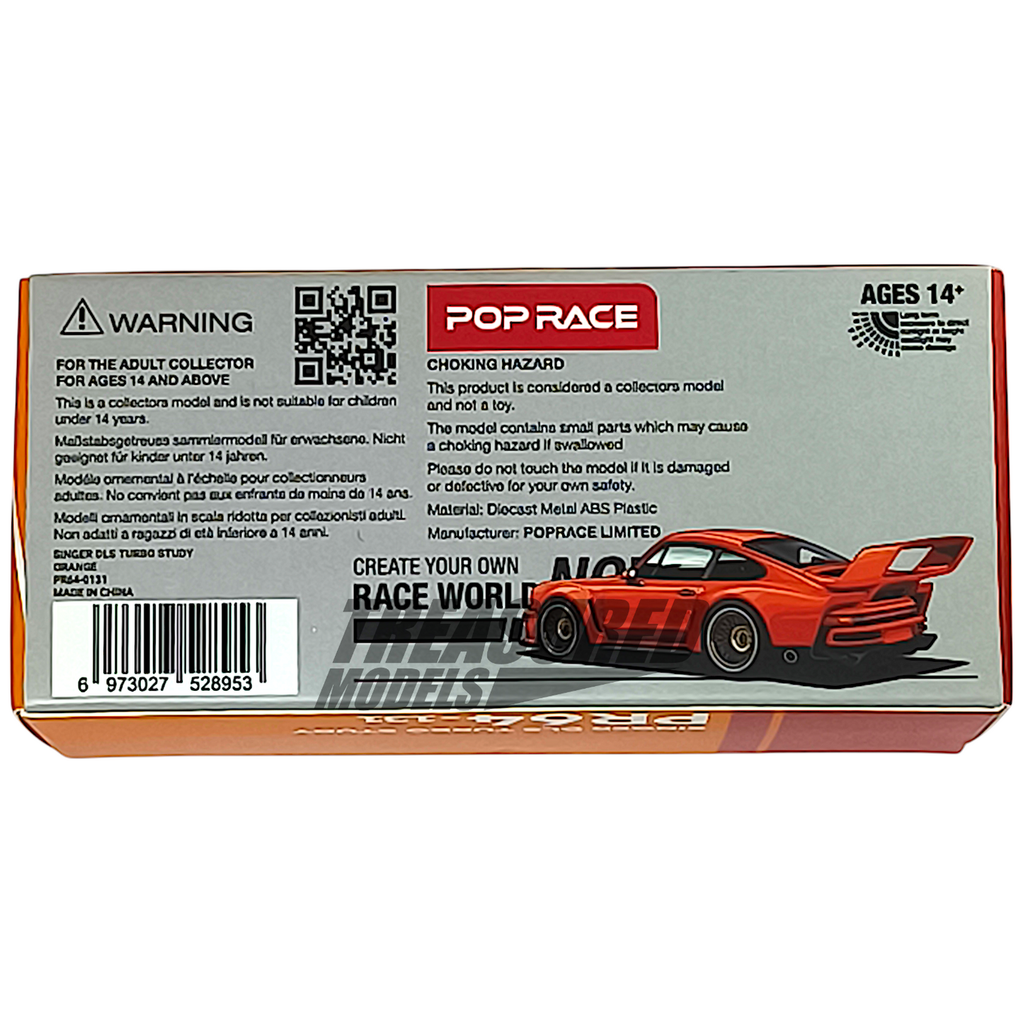 Pop Race Porsche Singer Turbo Study Orange PR640131 1/64 Die Cast