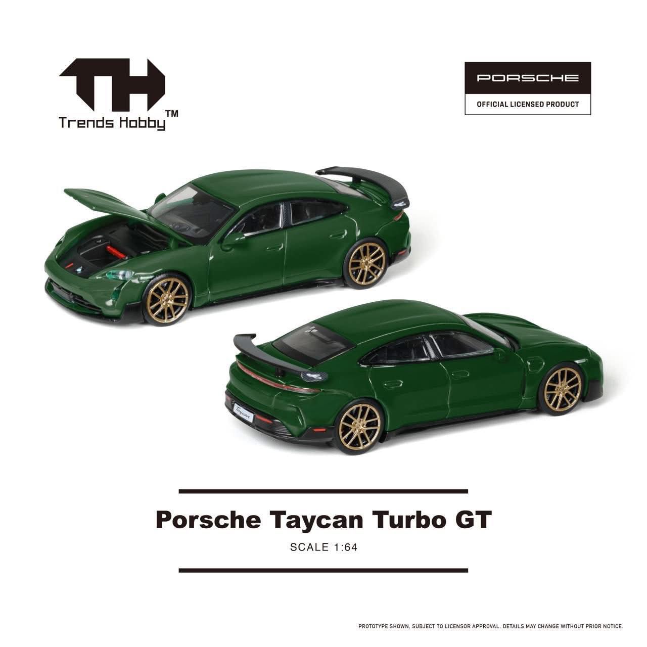 Trends Hobby Porsche Taycan Turbo GT Green 241087C 1/64 Diecast