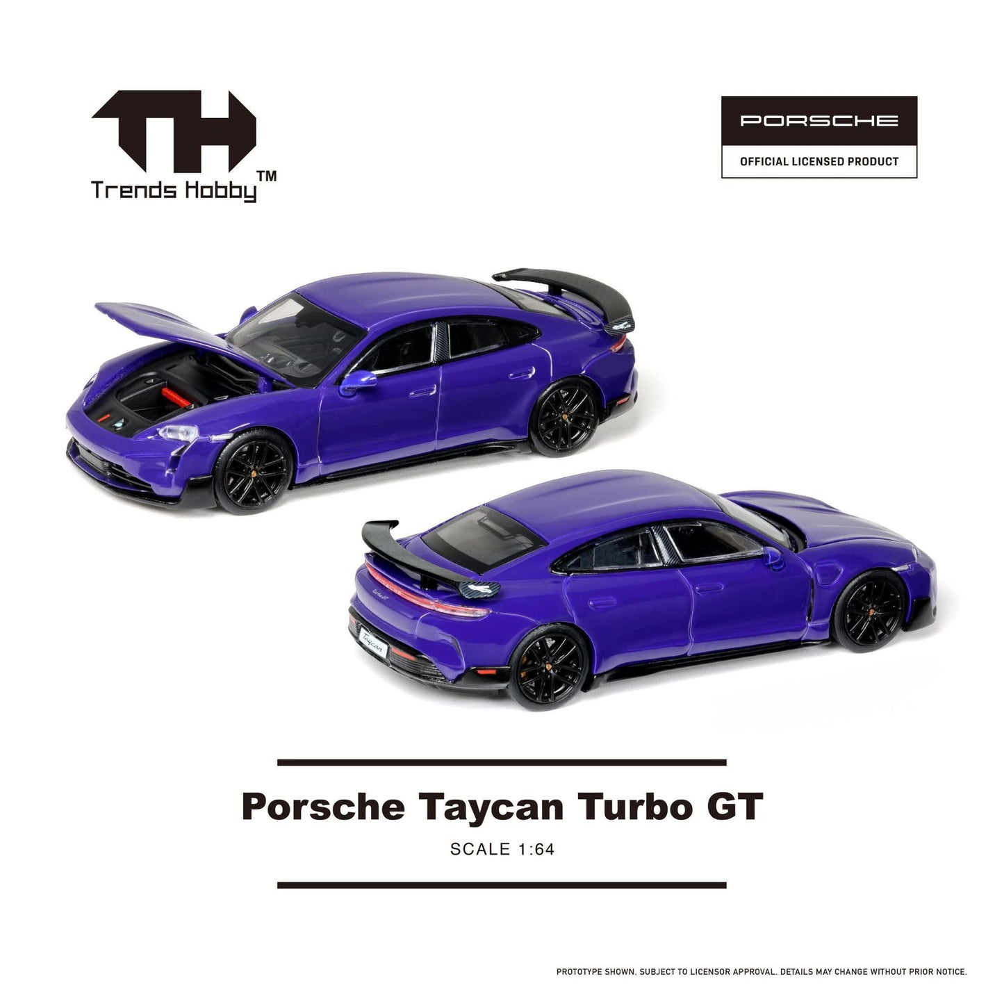 Trends Hobby Porsche Taycan Turbo GT Purple 241087A 1/64 Diecast