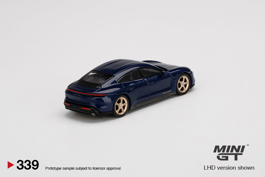 Mini GT Porsche Taycan Turbo S Gentian Blue Metallic MGT00339 1/64 Die Cast
